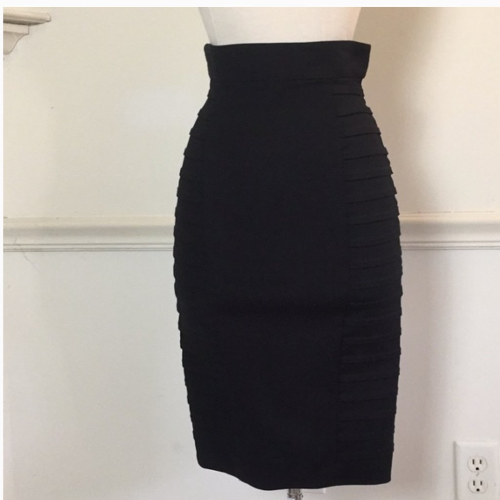 Flavio Castellani Designer Black Pencil Skirt 44